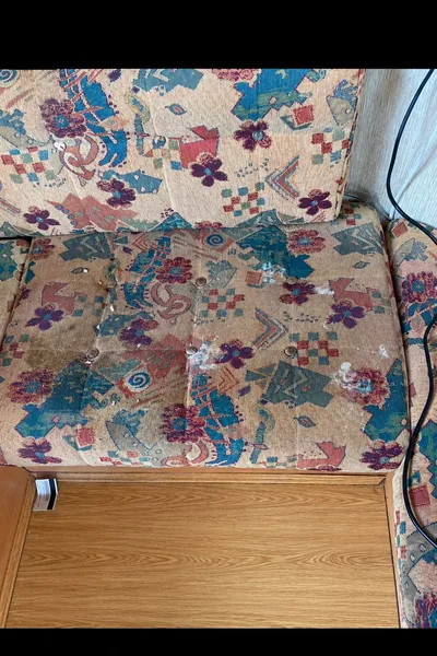 Sofa seat before cleaning